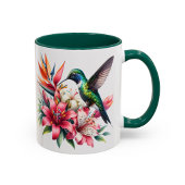 Kolfkleurige Bloemen Mok Vogel Liefhebber Geschenk