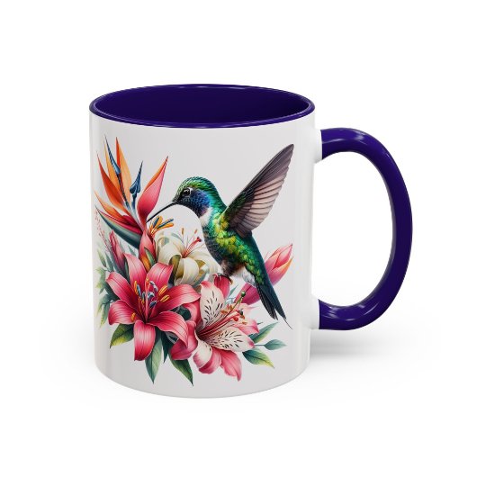 Kolfkleurige Bloemen Mok Vogel Liefhebber Geschenk