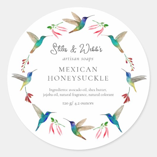 Kolibri Productlabel Ronde Sticker (Voorkant)