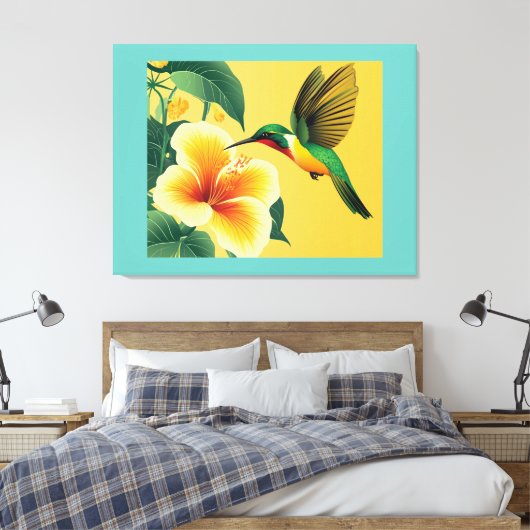 KOLIBRIE #1 CANVAS AFDRUK (Insitu (Slaapkamer))