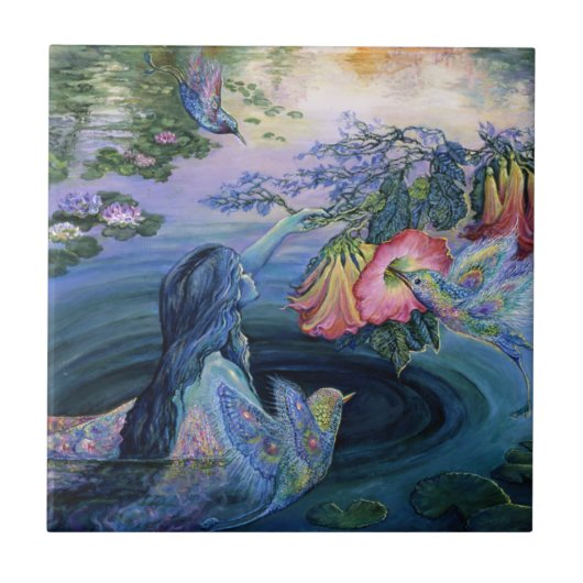 Kolibrie 6x6 Keramische Tegel Tegeltje (Voorkant)