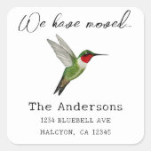 Kolibrie Adreswijziging Vierkante Sticker (Voorkant)