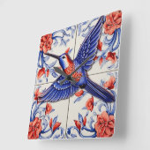  kolibrie Azulejo Vierkante Klok (Hoek)