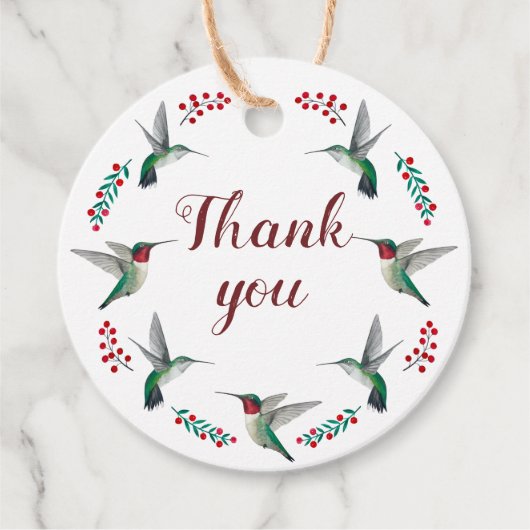 Kolibrie Bedankt Bedankjes Labels (Voorkant)