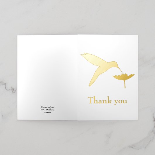 Kolibrie Bedankt Folie Wenskaart (Buiten Laag)