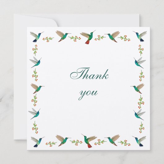 Kolibrie Bedankt Notitiekaartje (Voorkant)