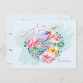 Kolibrie Bewaar onze datum Briefkaart (Voorkant / Achterkant)