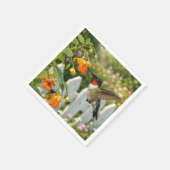 Kolibrie bij een Springzaad bloem Servet (Hoek)
