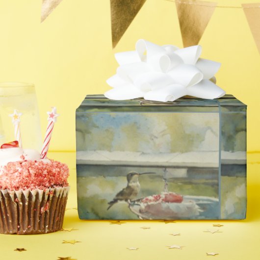 Kolibrie bij het raam Wrapping Paper Cadeaupapier (Verjaardagsfeest)