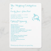 Kolibrie blauwe kus bruiloft programmakaart (Voorkant)