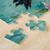 Kolibrie & Bloeiende Bloemen Legpuzzel (Zijkant)