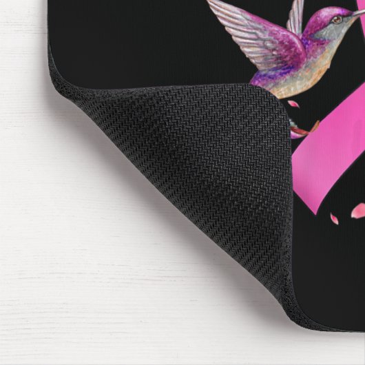 Kolibrie Bloem Roze Lint Borstkanker Aware Muismat (Hoek)