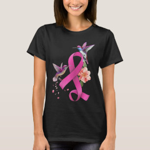 Kolibrie Bloem Roze Lint Borstkanker Aware T-shirt