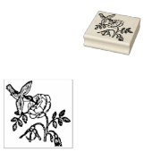Kolibrie bloem rubberstempel (Gestempeld)