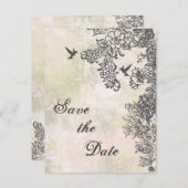 Kolibrie Bloem Save the Date Trouwbericht (Voorkant / Achterkant)