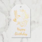 Kolibrie Bloem Verjaardag Cadeaulabels (Voorkant)