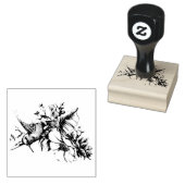 Kolibrie Bloemboeket Rubberstempel (Gestempeld)