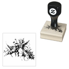 Kolibrie Bloemboeket Rubberstempel