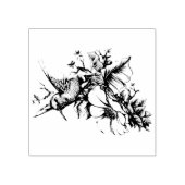 Kolibrie Bloemboeket Rubberstempel (Afrduk)