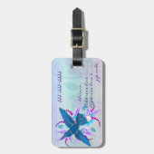 Kolibrie Bloemen Art Deco Bagagelabel (Voorkant verticaal)