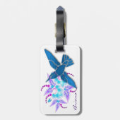 Kolibrie Bloemen Art Deco Bagagelabel (Achterkant verticaal)