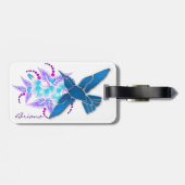 Kolibrie Bloemen Art Deco Bagagelabel (Achterkant horizontaal)