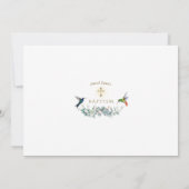 Kolibrie Bloemen Jongens Foto Gouden Doop Kaart (Achterkant)