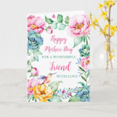 Kolibrie Bloemen Vriend Happy Moederdag Kaart (Gele Bloem)