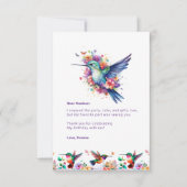 Kolibrie Bloemenkrans Verjaardagsfeestje Bedankt (Voorkant)
