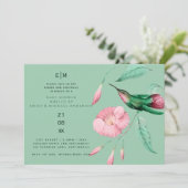 Kolibrie Bloemige Baby Couples Shower Modern Kaart (Staand voorkant)