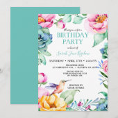 Kolibrie Boho Bruidsfeestje Kaart (Voorkant / Achterkant)