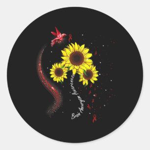 Kolibrie Bourgogne Zonnebloem Hersenaneurysma Bewu Ronde Sticker