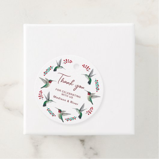 Kolibrie bruiloft bedankjes labels (In situ)