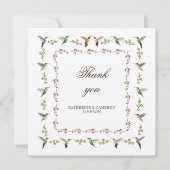 Kolibrie bruiloft bedankkaart (Voorkant)