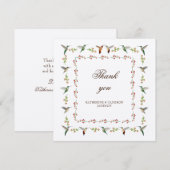 Kolibrie bruiloft bedankkaart (Voorkant / Achterkant)