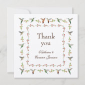 Kolibrie bruiloft bedankkaart (Voorkant)