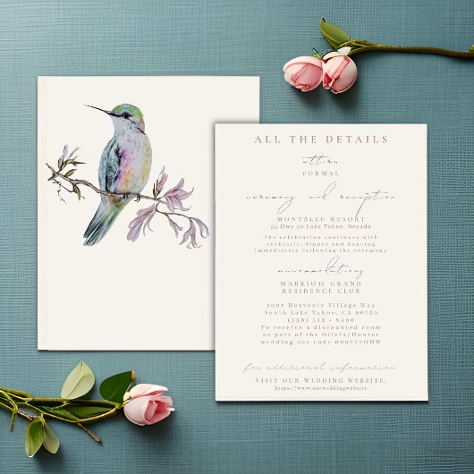 kolibrie bruiloft details behuizing Kaarten