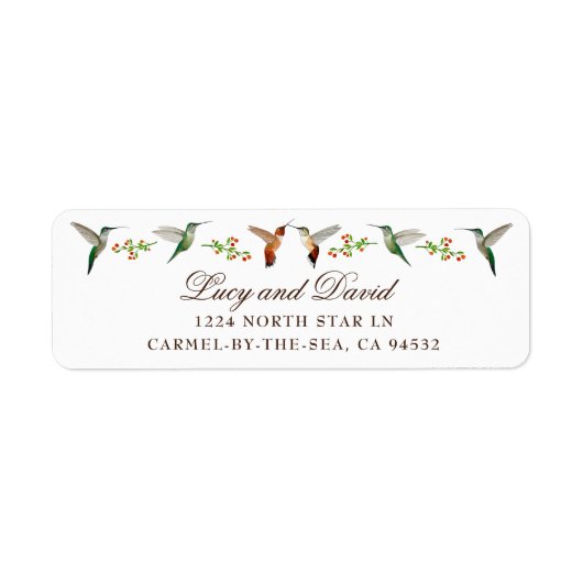 Kolibrie bruiloft etiket (Voorkant)