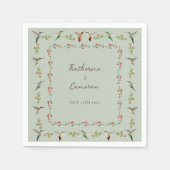 Kolibrie Bruiloft Servet (Voorkant)