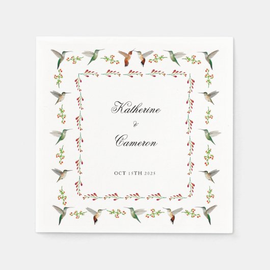 Kolibrie Bruiloft Servet (Voorkant)
