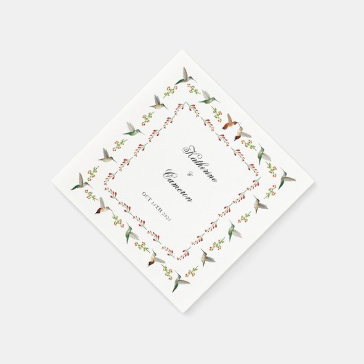 Kolibrie Bruiloft Servet (Hoek)