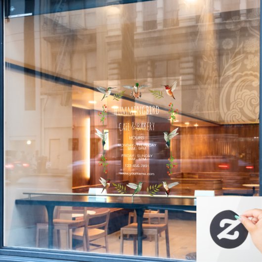 Kolibrie Business Raamsticker (Cafe Raam)