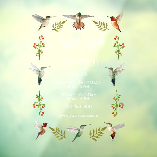 Kolibrie Business Raamsticker (Vel 3)