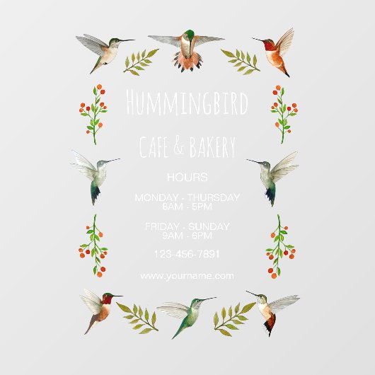 Kolibrie Business Raamsticker (Vel)