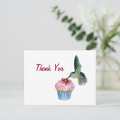 Kolibrie Cupcake Liefde Briefkaart (Staand voorkant)