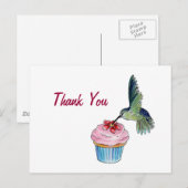 Kolibrie Cupcake Liefde Briefkaart (Voorkant / Achterkant)