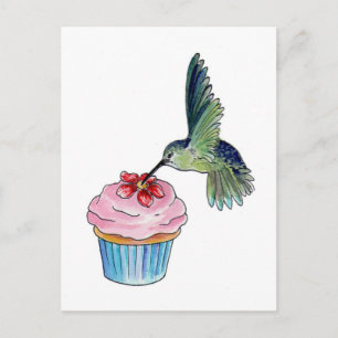 Kolibrie Cupcake Liefde Briefkaart