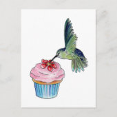Kolibrie Cupcake Liefde Briefkaart (Voorkant)