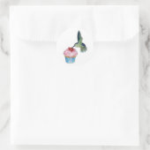 Kolibrie Cupcake Liefde Ronde Sticker (Tas)