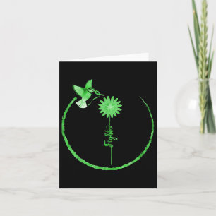 Kolibrie Daisy Ribbon Geestelijke Gezondheid Bewus Kaart